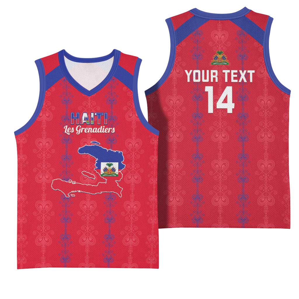 Custom Haiti Football Basketball Jersey Les Grenadiers Veve Vodou Red - Wonder Print Shop