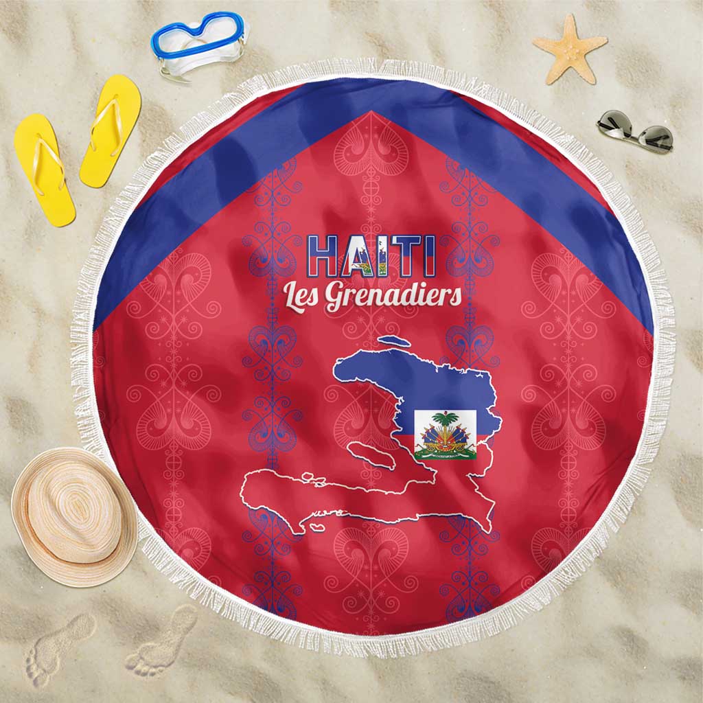Haiti Football Beach Blanket Les Grenadiers Veve Vodou Red - Wonder Print Shop