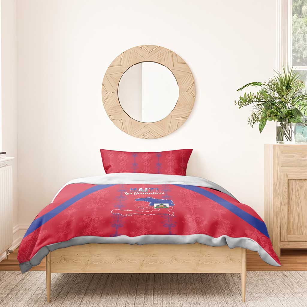 Haiti Football Bedding Set Les Grenadiers Veve Vodou Red - Wonder Print Shop