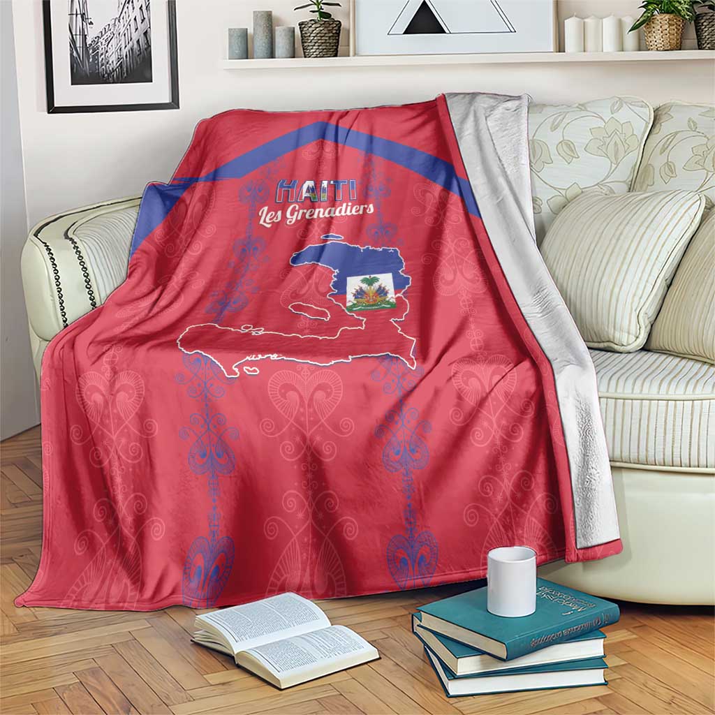 Haiti Football Blanket Les Grenadiers Veve Vodou Red - Wonder Print Shop