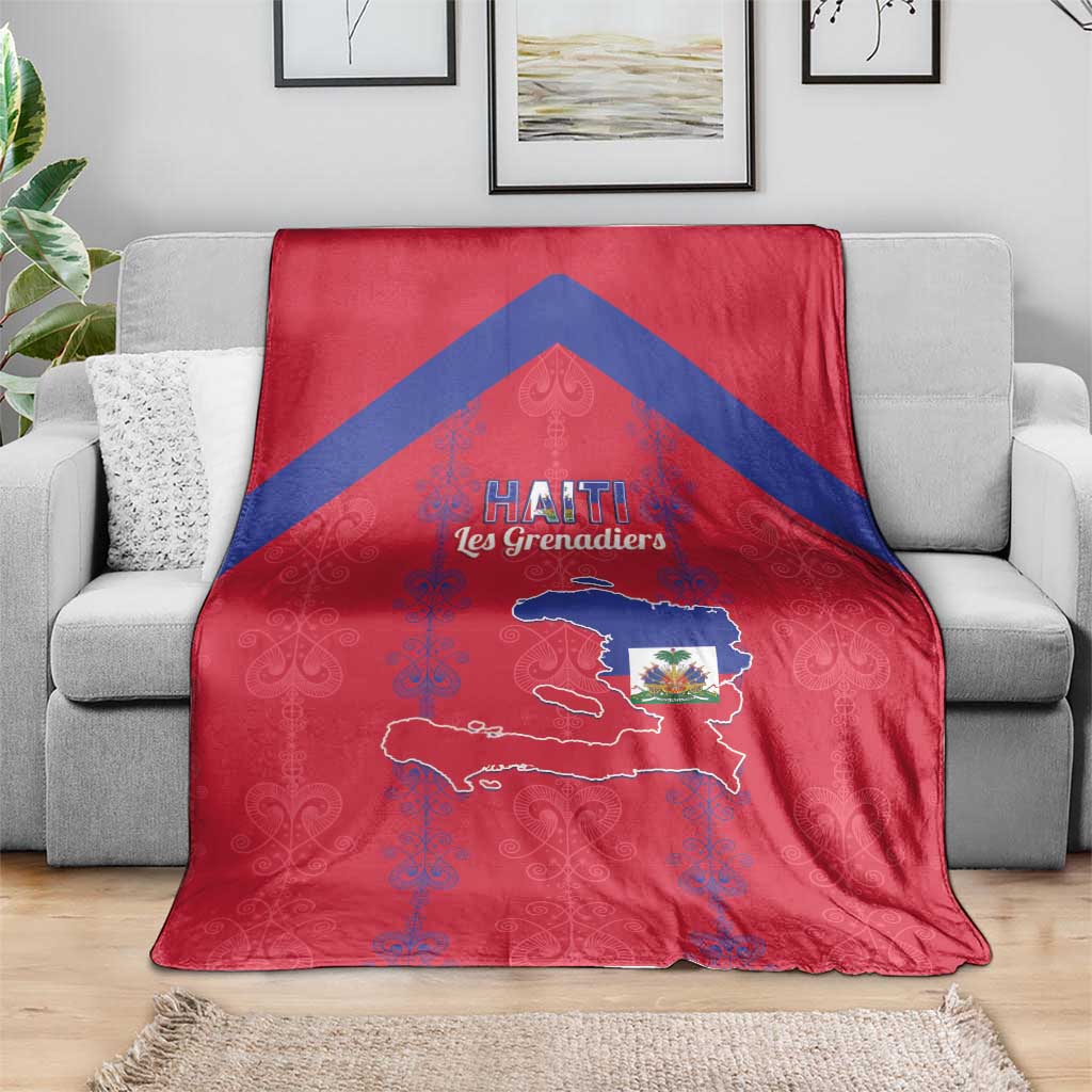 Haiti Football Blanket Les Grenadiers Veve Vodou Red - Wonder Print Shop