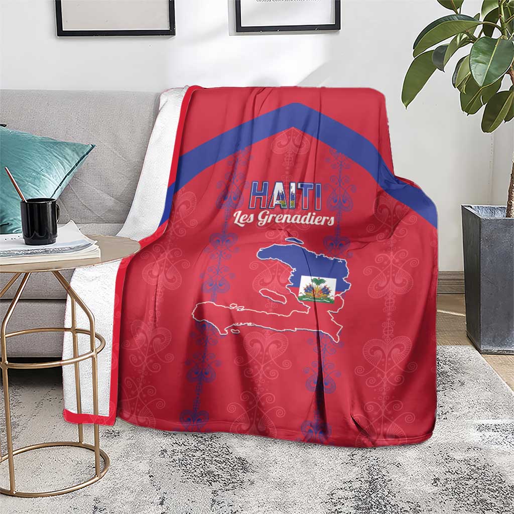 Haiti Football Blanket Les Grenadiers Veve Vodou Red - Wonder Print Shop
