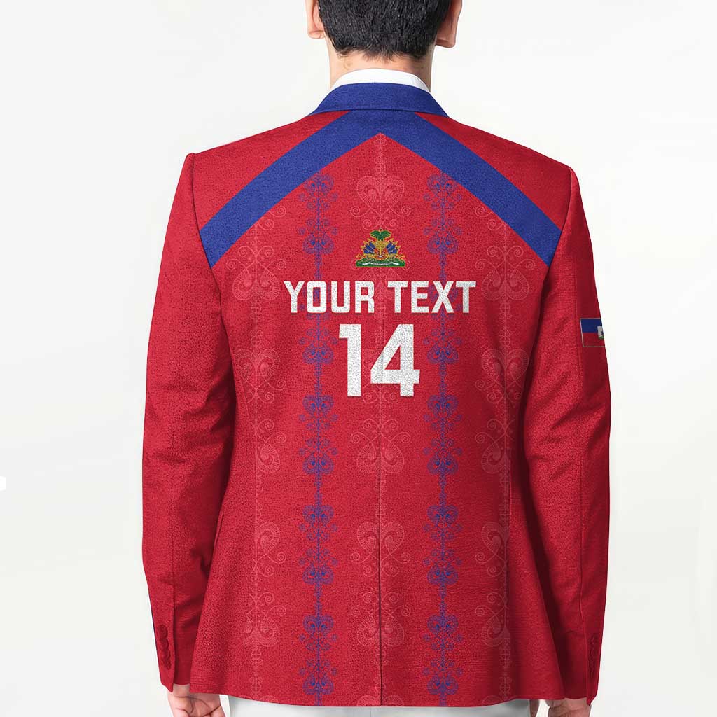 Custom Haiti Football Blazer Les Grenadiers Veve Vodou Red - Wonder Print Shop