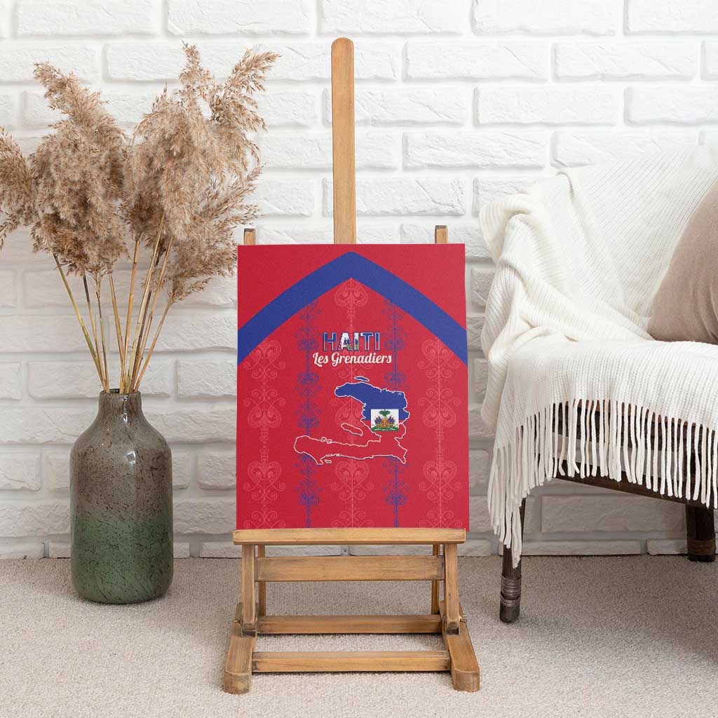 Haiti Football Canvas Wall Art Les Grenadiers Veve Vodou Red - Wonder Print Shop