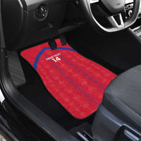 Custom Haiti Football Car Mats Les Grenadiers Veve Vodou Red - Wonder Print Shop