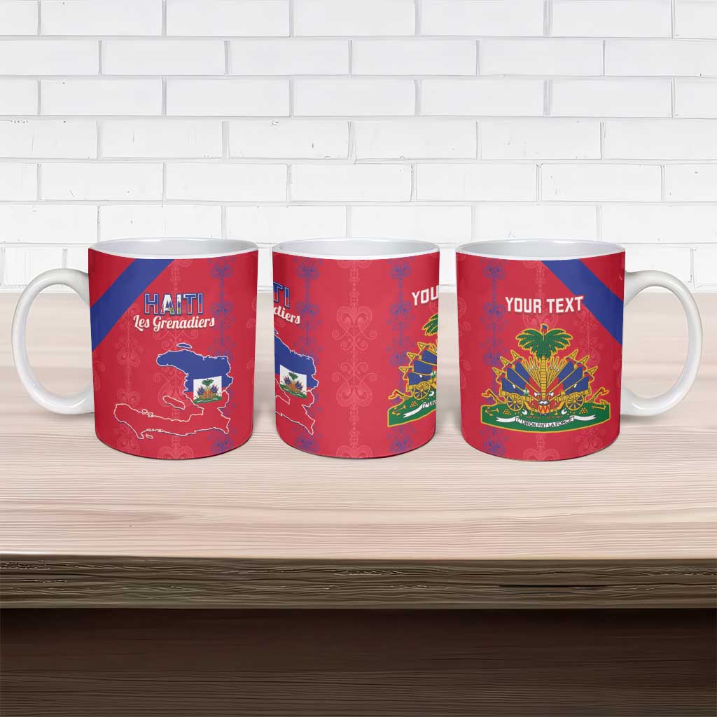 Custom Haiti Football Ceramic Mug Les Grenadiers Veve Vodou Red - Wonder Print Shop