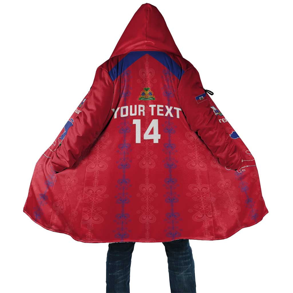 Custom Haiti Football Cloak Les Grenadiers Veve Vodou Red - Wonder Print Shop