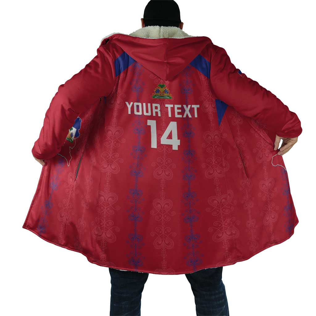 Custom Haiti Football Cloak Les Grenadiers Veve Vodou Red - Wonder Print Shop