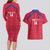 Custom Haiti Football Couples Matching Long Sleeve Bodycon Dress and Hawaiian Shirt Les Grenadiers Veve Vodou Red - Wonder Print Shop