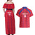 Custom Haiti Football Couples Matching Off Shoulder Maxi Dress and Hawaiian Shirt Les Grenadiers Veve Vodou Red - Wonder Print Shop
