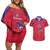 Custom Haiti Football Couples Matching Off Shoulder Short Dress and Hawaiian Shirt Les Grenadiers Veve Vodou Red - Wonder Print Shop