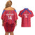 Custom Haiti Football Couples Matching Off Shoulder Short Dress and Hawaiian Shirt Les Grenadiers Veve Vodou Red - Wonder Print Shop