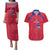 Custom Haiti Football Couples Matching Puletasi and Hawaiian Shirt Les Grenadiers Veve Vodou Red - Wonder Print Shop