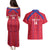 Custom Haiti Football Couples Matching Puletasi and Hawaiian Shirt Les Grenadiers Veve Vodou Red - Wonder Print Shop
