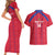 Custom Haiti Football Couples Matching Short Sleeve Bodycon Dress and Hawaiian Shirt Les Grenadiers Veve Vodou Red - Wonder Print Shop