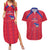 Custom Haiti Football Couples Matching Summer Maxi Dress and Hawaiian Shirt Les Grenadiers Veve Vodou Red - Wonder Print Shop