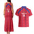 Custom Haiti Football Couples Matching Tank Maxi Dress and Hawaiian Shirt Les Grenadiers Veve Vodou Red - Wonder Print Shop