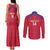 Custom Haiti Football Couples Matching Tank Maxi Dress and Long Sleeve Button Shirt Les Grenadiers Veve Vodou Red - Wonder Print Shop