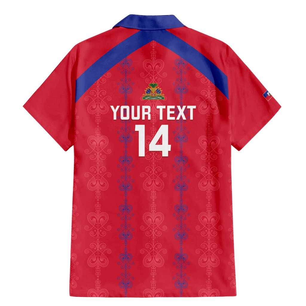 Custom Haiti Football Family Matching Mermaid Dress and Hawaiian Shirt Les Grenadiers Veve Vodou Red - Wonder Print Shop