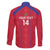 Custom Haiti Football Family Matching Off The Shoulder Long Sleeve Dress and Hawaiian Shirt Les Grenadiers Veve Vodou Red - Wonder Print Shop