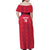 Custom Haiti Football Family Matching Off Shoulder Maxi Dress and Hawaiian Shirt Les Grenadiers Veve Vodou Red - Wonder Print Shop