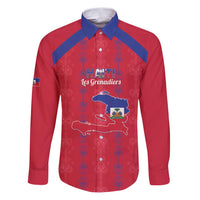 Custom Haiti Football Family Matching Puletasi and Hawaiian Shirt Les Grenadiers Veve Vodou Red - Wonder Print Shop