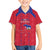 Custom Haiti Football Family Matching Short Sleeve Bodycon Dress and Hawaiian Shirt Les Grenadiers Veve Vodou Red - Wonder Print Shop