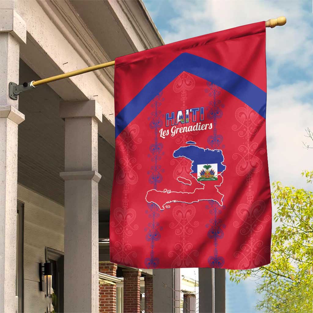 Haiti Football Garden Flag Les Grenadiers Veve Vodou Red - Wonder Print Shop