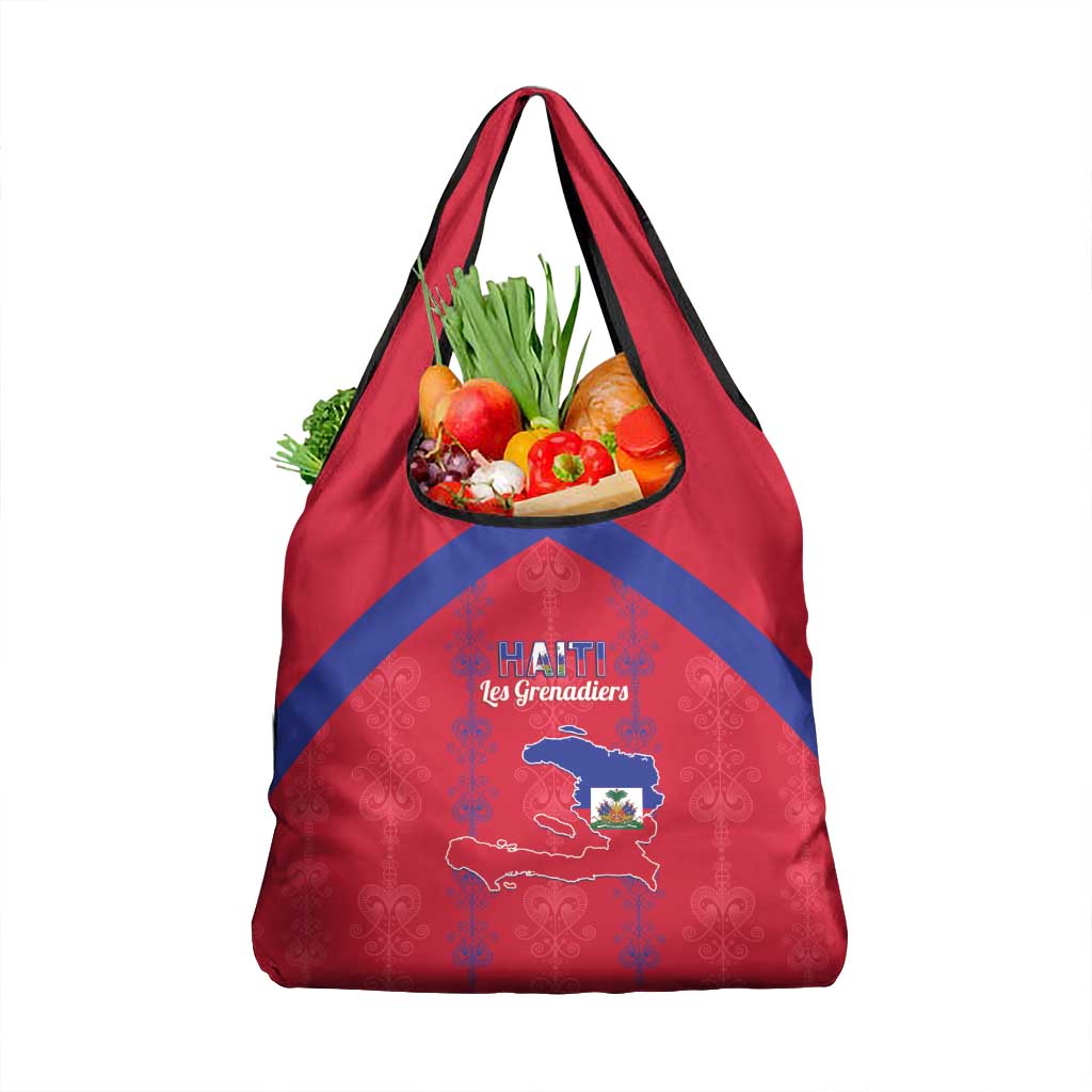 Haiti Football Grocery Bag Les Grenadiers Veve Vodou Red - Wonder Print Shop