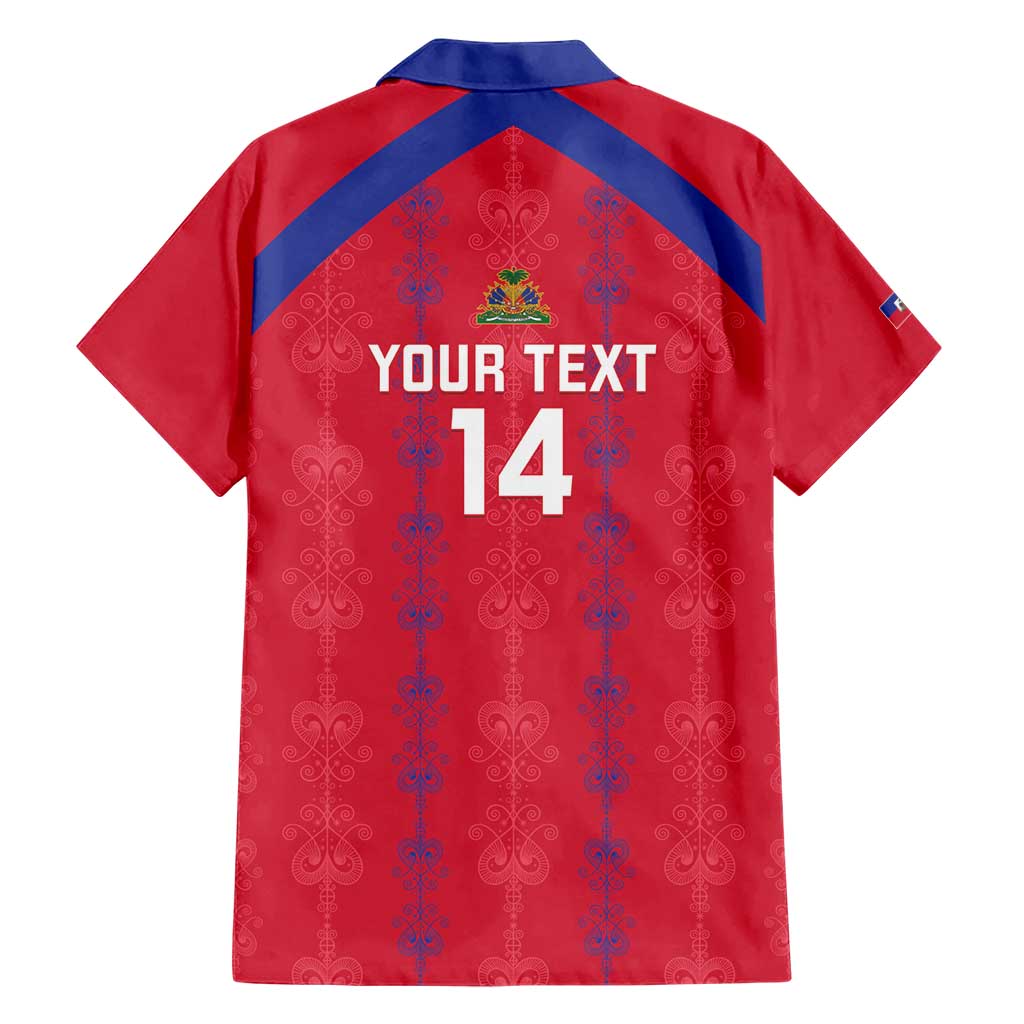 Custom Haiti Football Hawaiian Shirt Les Grenadiers Veve Vodou Red - Wonder Print Shop