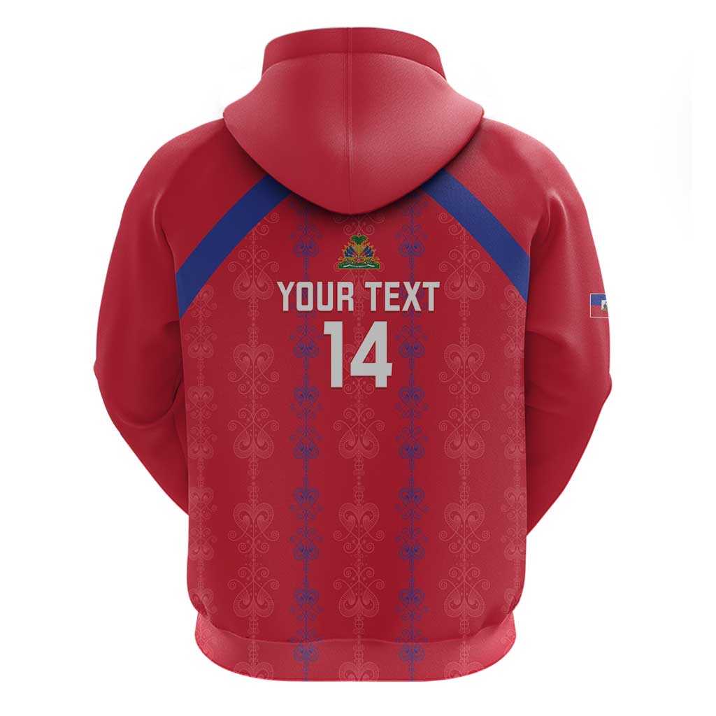 Custom Haiti Football Hoodie Les Grenadiers Veve Vodou Red - Wonder Print Shop