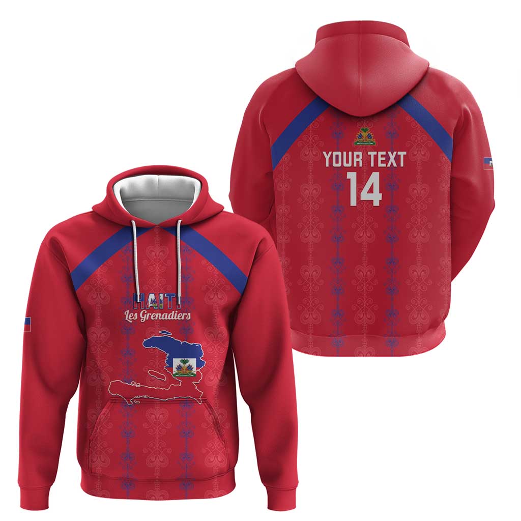 Custom Haiti Football Hoodie Les Grenadiers Veve Vodou Red - Wonder Print Shop