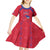 Custom Haiti Football Kid Short Sleeve Dress Les Grenadiers Veve Vodou Red - Wonder Print Shop