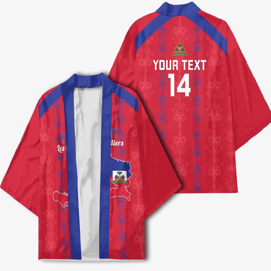 Custom Haiti Football Kimono Les Grenadiers Veve Vodou Red - Wonder Print Shop