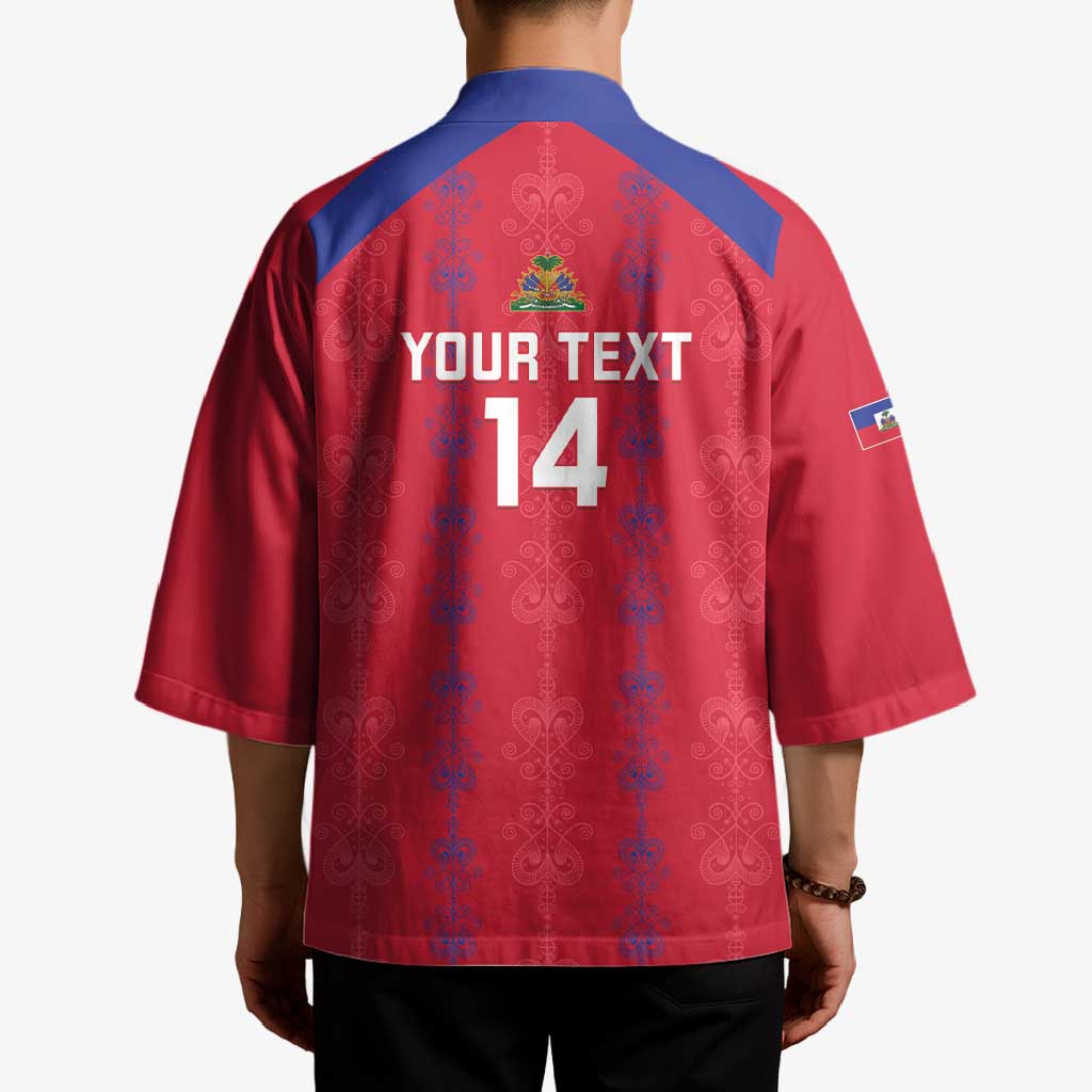 Custom Haiti Football Kimono Les Grenadiers Veve Vodou Red - Wonder Print Shop