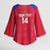 Custom Haiti Football Kimono Sleeve Blouse Les Grenadiers Veve Vodou Red - Wonder Print Shop