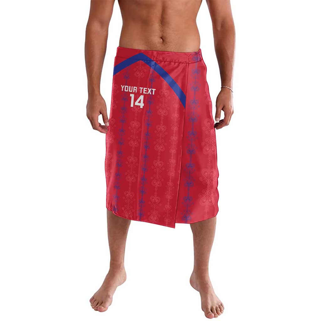 Custom Haiti Football Lavalava Les Grenadiers Veve Vodou Red - Wonder Print Shop