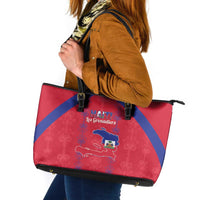Haiti Football Leather Tote Bag Les Grenadiers Veve Vodou Red - Wonder Print Shop