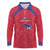 Custom Haiti Football Long Sleeve Polo Shirt Les Grenadiers Veve Vodou Red - Wonder Print Shop