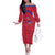 Custom Haiti Football Off The Shoulder Long Sleeve Dress Les Grenadiers Veve Vodou Red - Wonder Print Shop