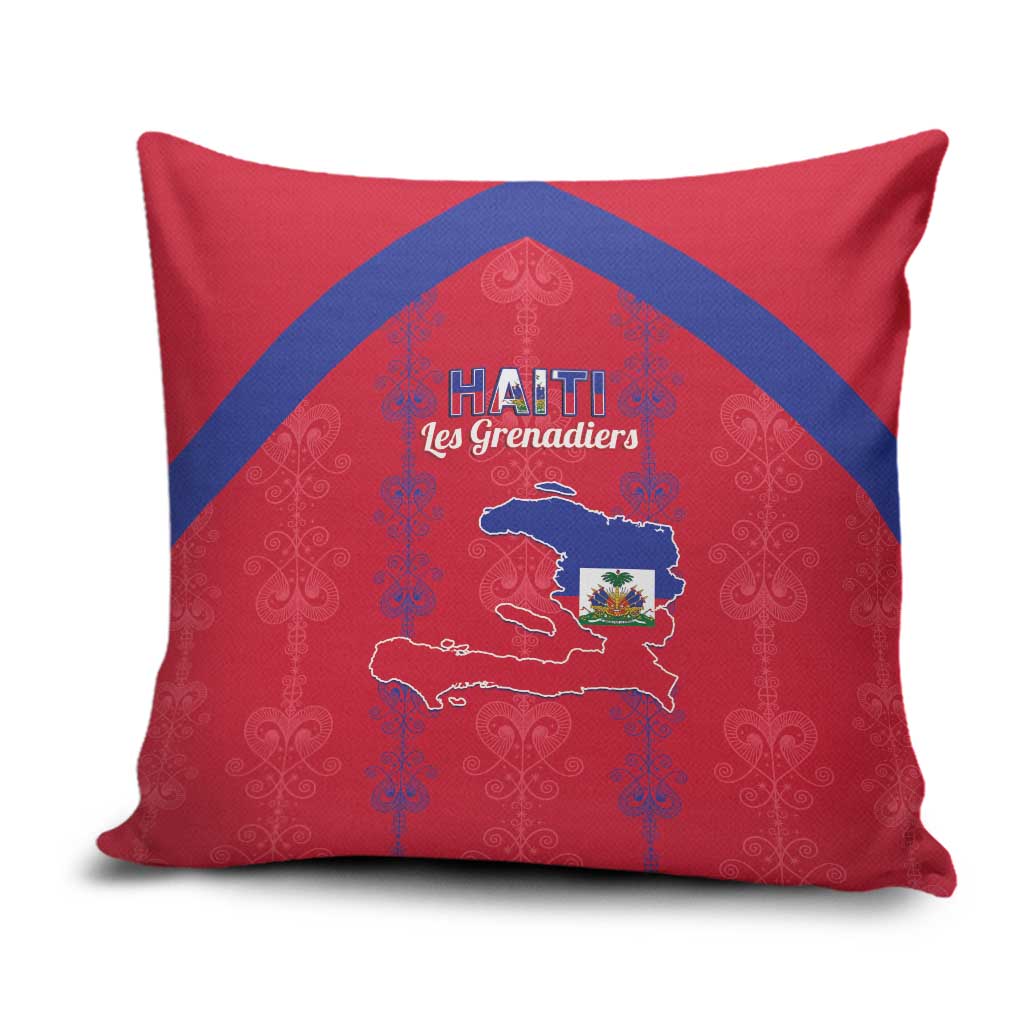 Haiti Football Pillow Cover Les Grenadiers Veve Vodou Red - Wonder Print Shop