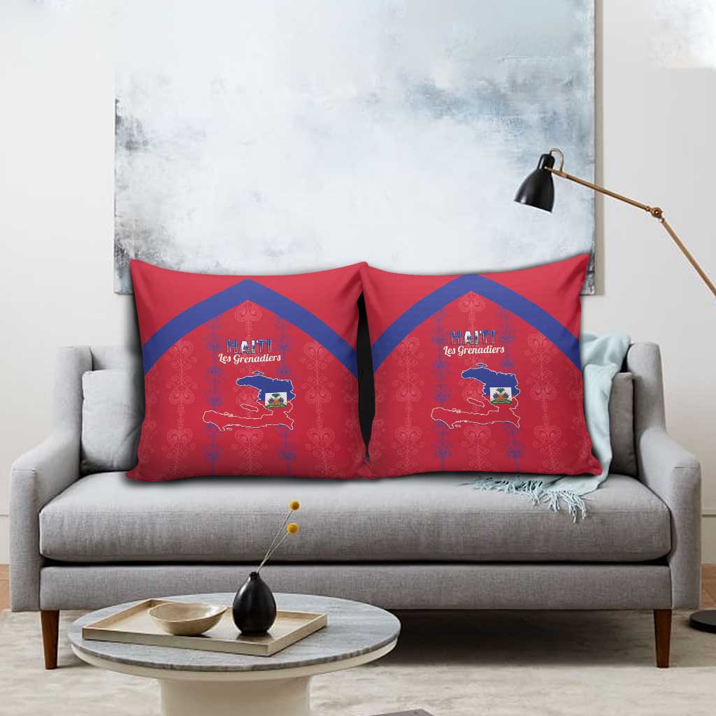 Haiti Football Pillow Cover Les Grenadiers Veve Vodou Red - Wonder Print Shop
