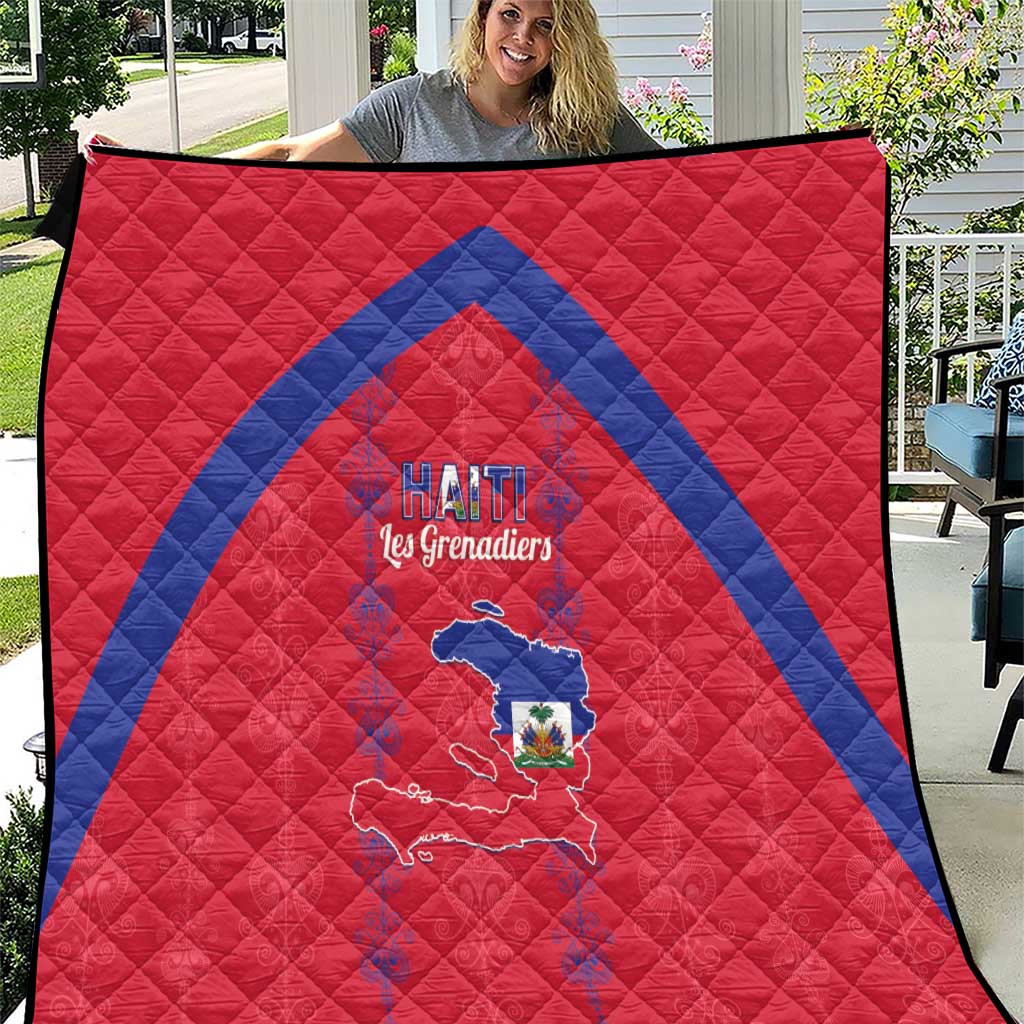 Haiti Football Quilt Les Grenadiers Veve Vodou Red - Wonder Print Shop