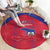 Haiti Football Round Carpet Les Grenadiers Veve Vodou Red - Wonder Print Shop