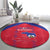 Haiti Football Round Carpet Les Grenadiers Veve Vodou Red - Wonder Print Shop