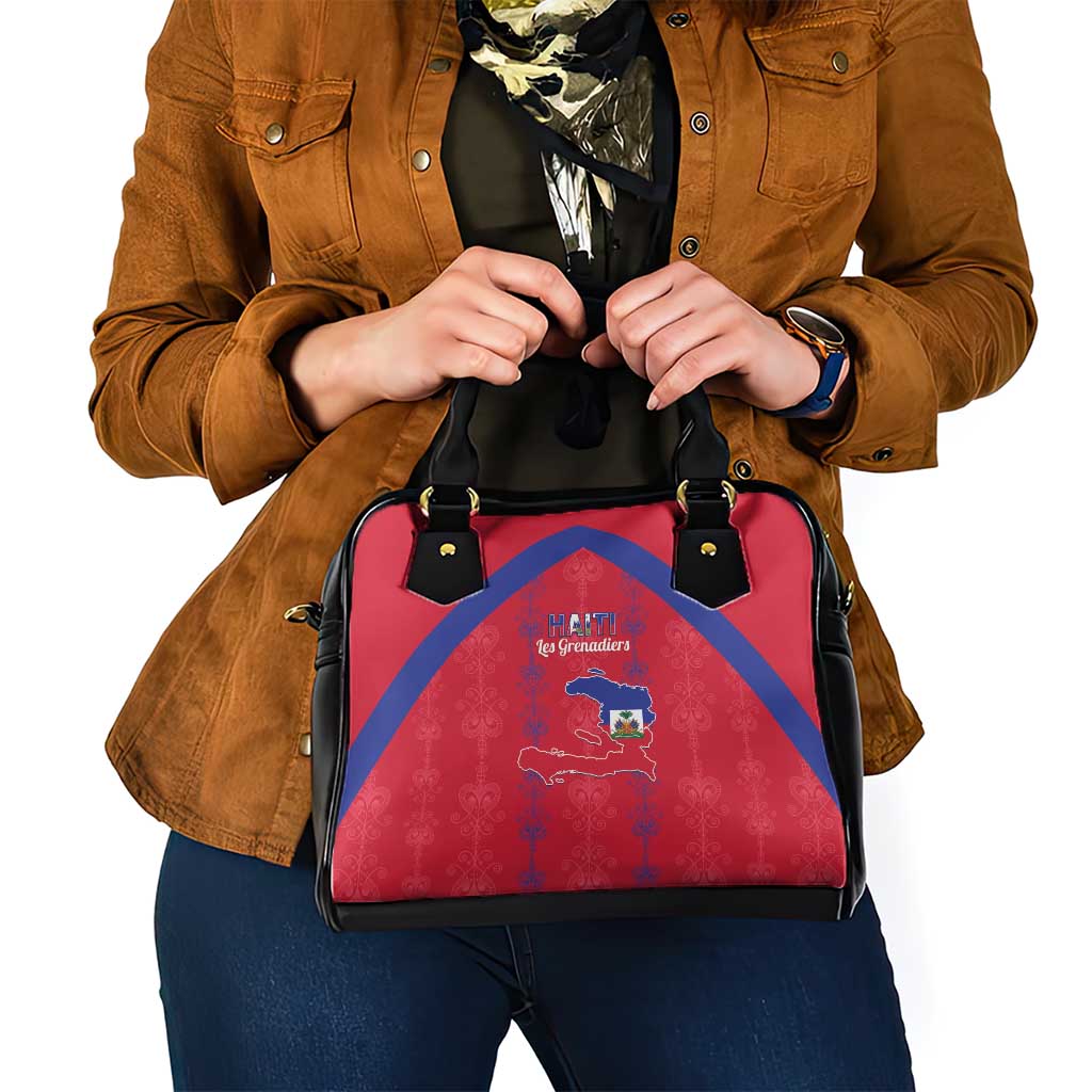 Haiti Football Shoulder Handbag Les Grenadiers Veve Vodou Red - Wonder Print Shop