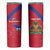 Custom Haiti Football Skinny Tumbler Les Grenadiers Veve Vodou Red - Wonder Print Shop