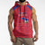 Custom Haiti Football Sleeveless Hoodie Les Grenadiers Veve Vodou Red - Wonder Print Shop
