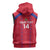 Custom Haiti Football Sleeveless Zip Hoodie Les Grenadiers Veve Vodou Red - Wonder Print Shop