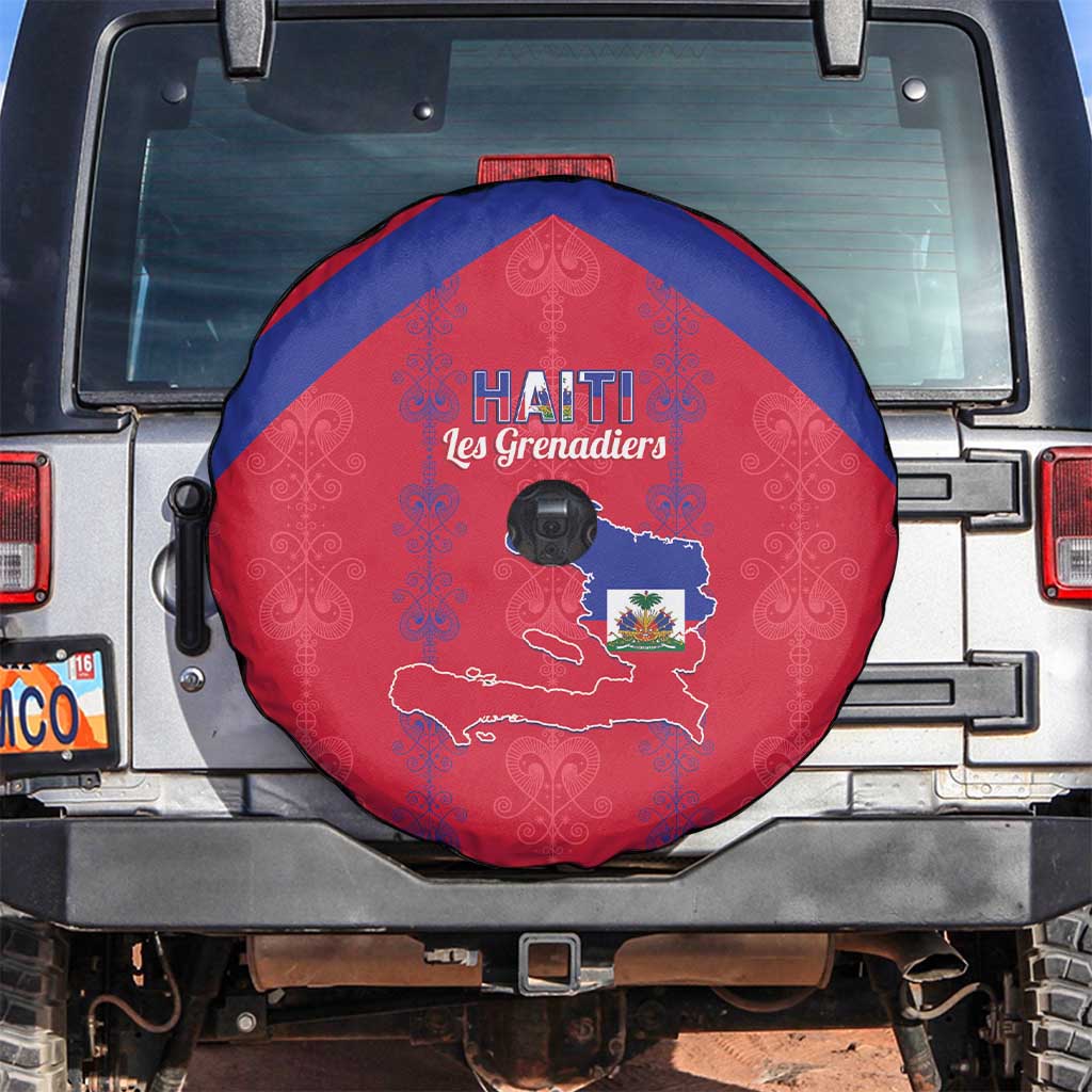 Haiti Football Spare Tire Cover Les Grenadiers Veve Vodou Red - Wonder Print Shop